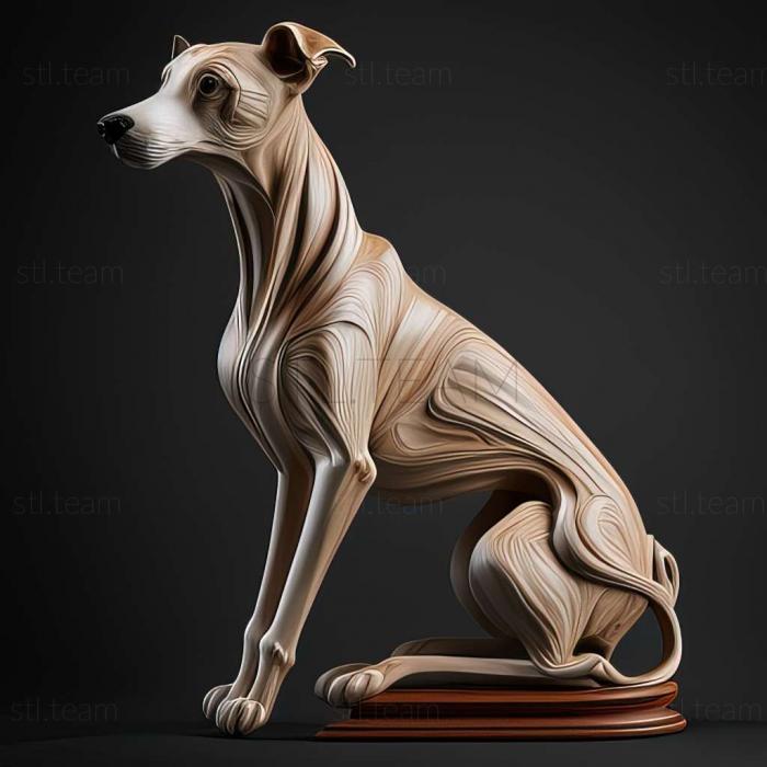 3D model Whippet dog (STL)